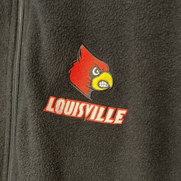 Louisville Cardinals Fleece Zip Black Jacket Size 3XL - Picture 13 of 13